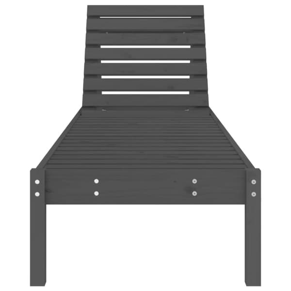 vidaXL Solsenger 2 stk grå 199,5x60x74 cm heltre furu