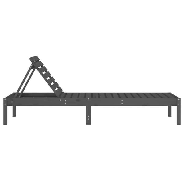 vidaXL Solsenger 2 stk grå 199,5x60x74 cm heltre furu
