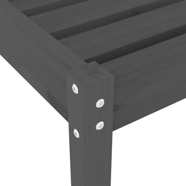 vidaXL Solsenger 2 stk grå 199,5x60x74 cm heltre furu