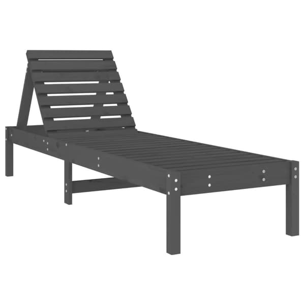 vidaXL Solsenger 2 stk grå 199,5x60x74 cm heltre furu