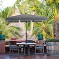 Pikkukuva 2 / 6: SONGMICS Rektangulær altanparasol 2 x 1,25 m, UPF 50+ beskyttelse, vippesolsejl, Grå