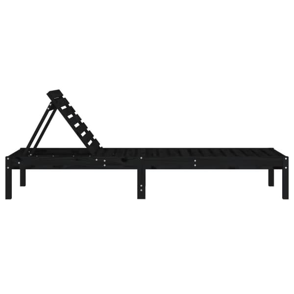 vidaXL liggestole 2 stk. 199,5x60x74 cm massivt fyrretræ sort