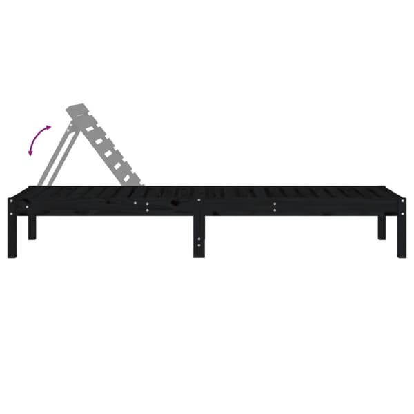 vidaXL liggestole 2 stk. 199,5x60x74 cm massivt fyrretræ sort