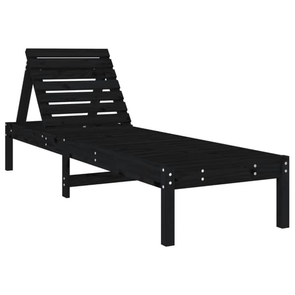 vidaXL liggestole 2 stk. 199,5x60x74 cm massivt fyrretræ sort