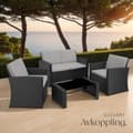 Miniatyrbild 8 av 9: Loungeset/Loungegrupp Jesolo i konstrotting - svart/grå