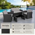 Miniatyrbild 2 av 9: Loungeset/Loungegrupp Jesolo i konstrotting - svart/grå