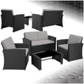 Miniatyrbild 1 av 9: Loungeset/Loungegrupp Jesolo i konstrotting - svart/grå