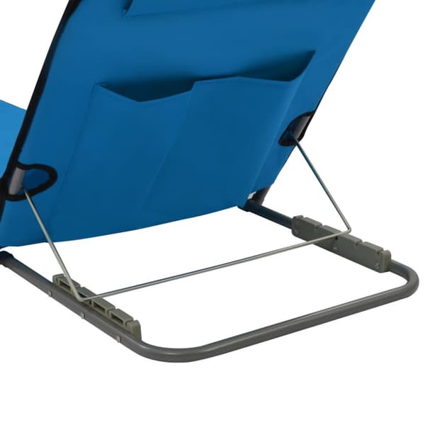 foldbare strandmåtter 2 stk. stål og stof blå