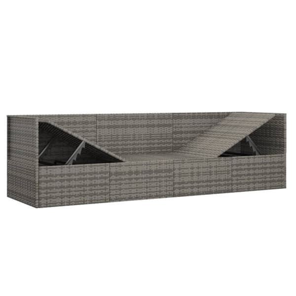 udendørs loungesofa med hynder polyrattan grå