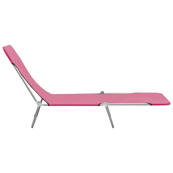 foldbare liggestole 2 stk. stål og stof pink