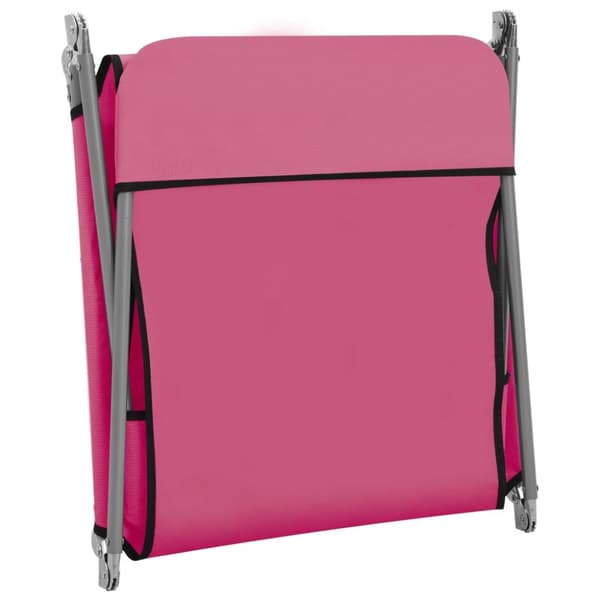 foldbare liggestole 2 stk. stål og stof pink