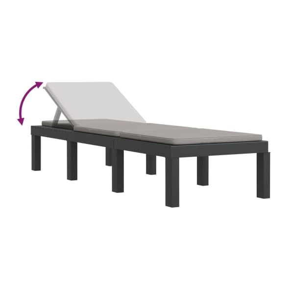 Solsäng med dynor antracit PP