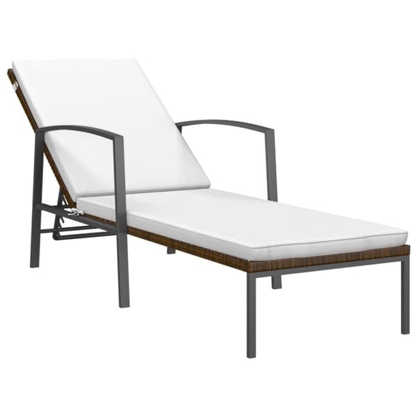 Solsängar 2 st med bord konstrotting brun