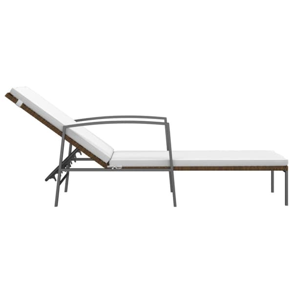 Solsängar 2 st med bord konstrotting brun