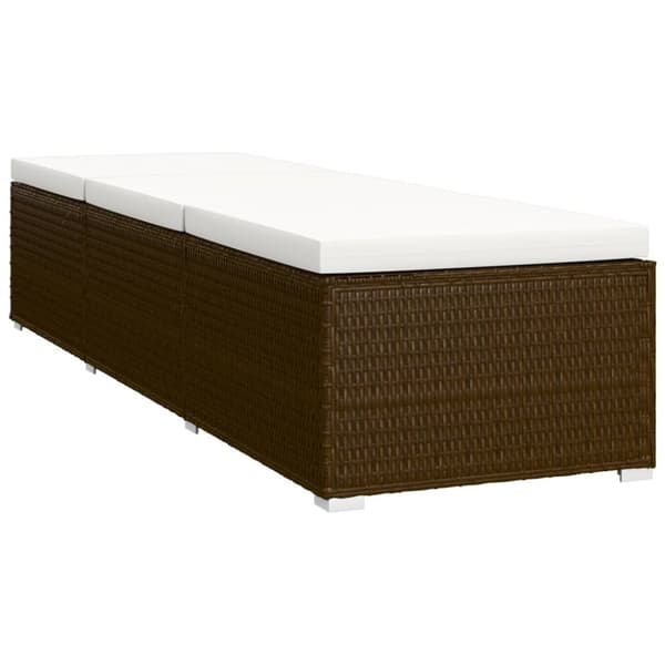 liggestole 3 dele med tebord polyrattan brun