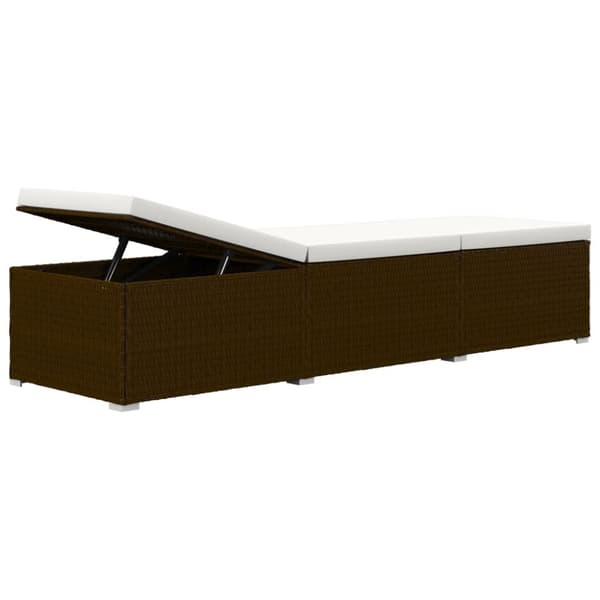 liggestole 3 dele med tebord polyrattan brun