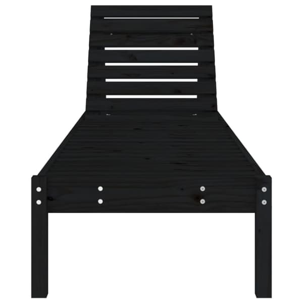 Solsängar 2 st svart 199,5x60x74 cm massiv furu