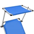 Miniatyrbillede 6 af 10: foldbar liggestol med tag aluminium og textilene blå