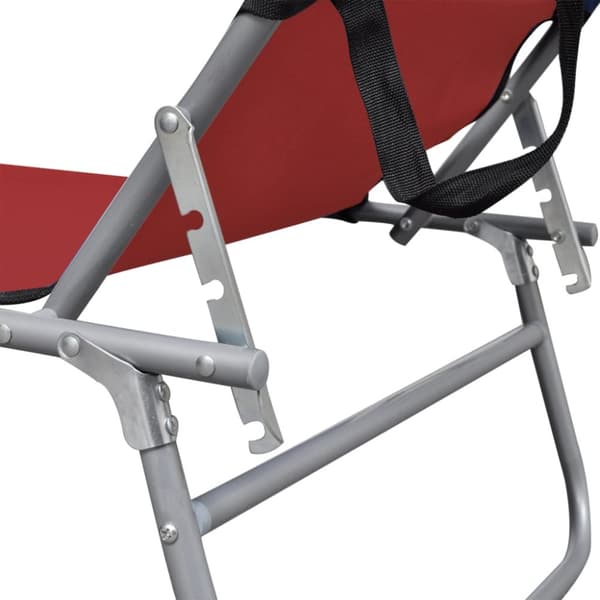 foldbar liggestol med baldakin aluminium rød