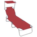 Miniatyrbillede 1 af 7: foldbar liggestol med baldakin aluminium rød