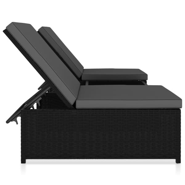 havestole 2 stk. med lænefunktion og bord polyrattan sort