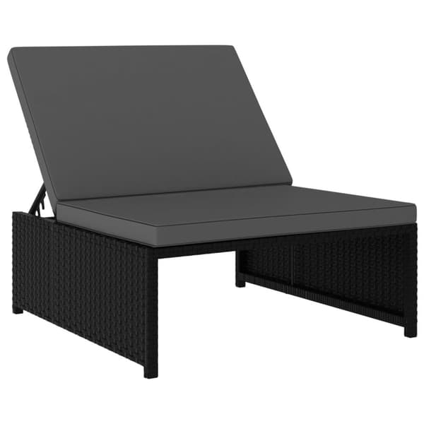 havestole 2 stk. med lænefunktion og bord polyrattan sort