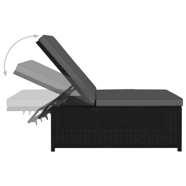 havestole 2 stk. med lænefunktion og bord polyrattan sort