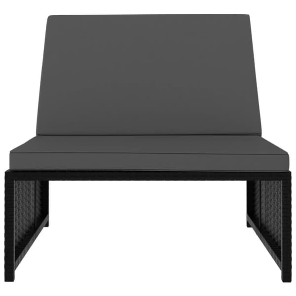 havestole 2 stk. med lænefunktion og bord polyrattan sort