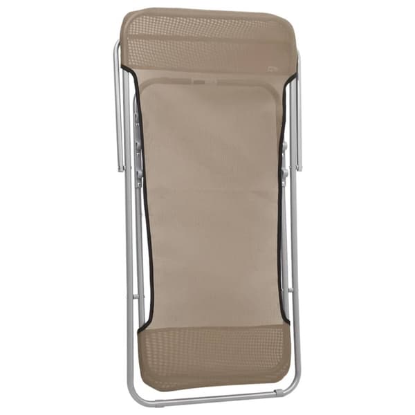 Solstolar fällbara 2 st taupe textilen & pulverlackerat stål