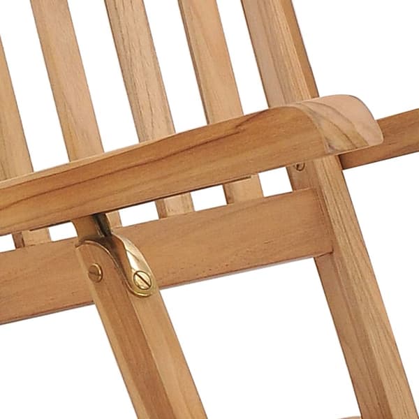 Däckstolar med fotpallar och bord massiv teak