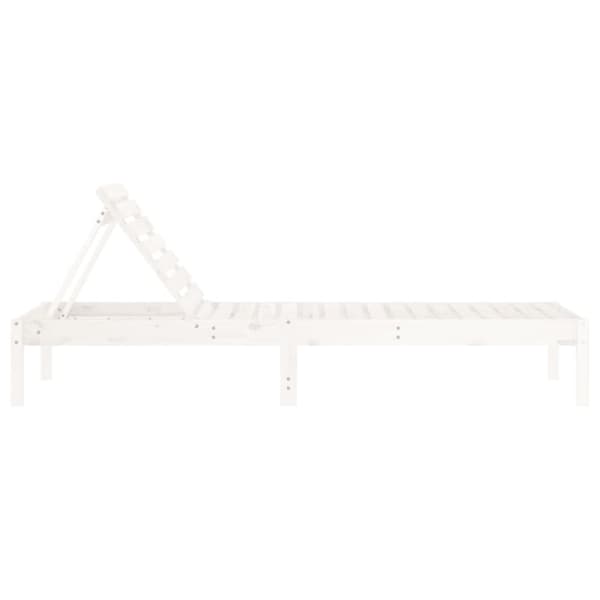 liggestol 199,5x60x74 cm massivt fyrretræ hvid