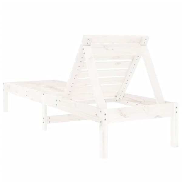 liggestol 199,5x60x74 cm massivt fyrretræ hvid