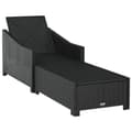 Miniatyrbillede 5 af 9: liggestol med cremefarvet hynde polyrattan sort