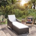 Miniatyrbillede 1 af 9: liggestol med cremefarvet hynde polyrattan sort