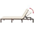 Miniatyrbillede 4 af 9: liggestol med hynde polyrattan brun