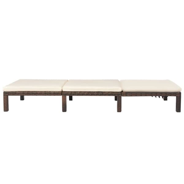 liggestol med hynde polyrattan brun
