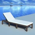 Miniatyrbillede 1 af 9: liggestol med hynde polyrattan brun