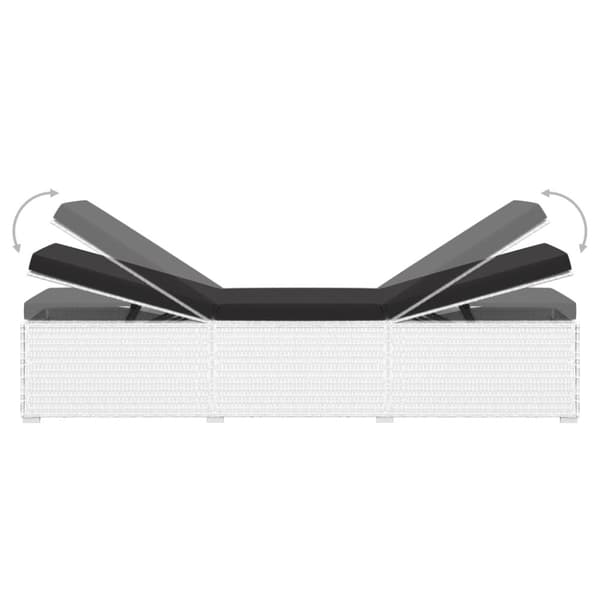 liggestol med hynde og tebord polyrattan hvid