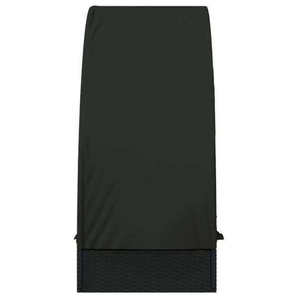 Solsäng med runt tak svart 211x57x140 cm konstrotting
