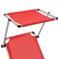 Miniatyrbillede 6 af 10: foldbar liggestol med tag aluminium og textilene rød
