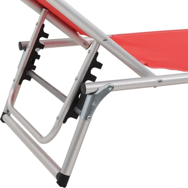 foldbar liggestol med tag aluminium og textilene rød
