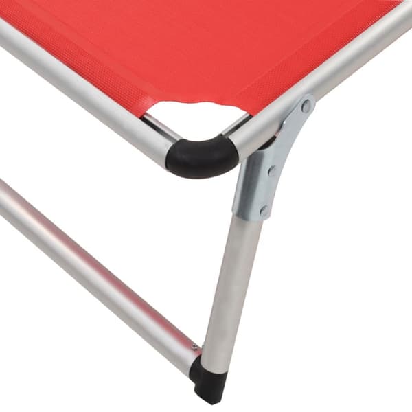 foldbar liggestol med tag aluminium og textilene rød