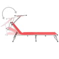 Miniatyrbillede 2 af 10: foldbar liggestol med tag aluminium og textilene rød