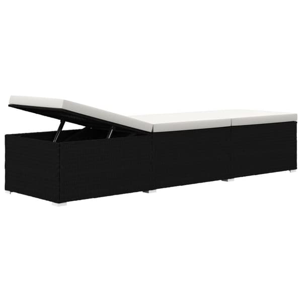 Solsängar och sidobord 3 delar konstrotting svart