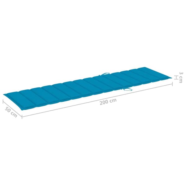 Solsäng 2 st med bord och dyna massiv teak