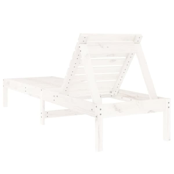 Solsängar 2 st vit 199,5x60x74 cm massiv furu