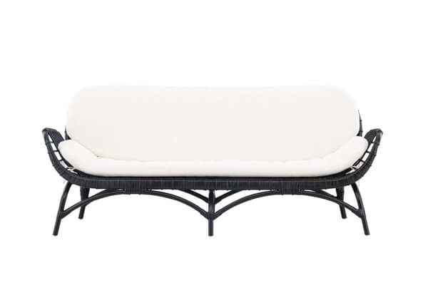Moana hagesofa med hagepute 2 seter svart.