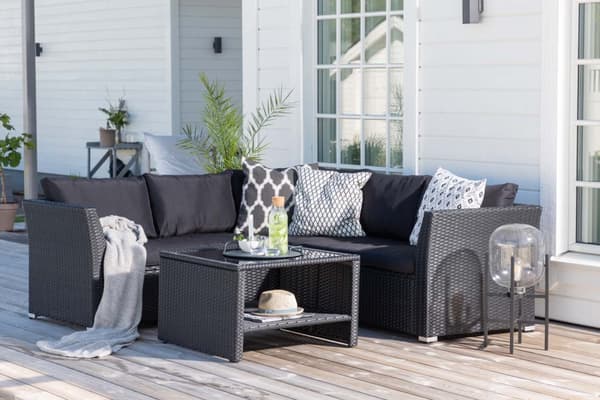 Haiti lounge set 4 delar svart.