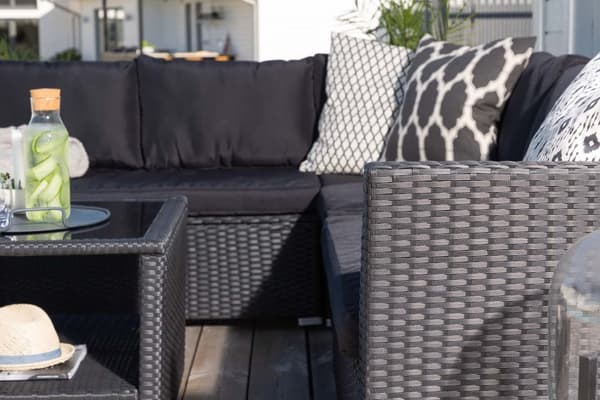 Haiti lounge set 4 delar svart.