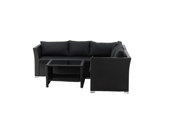 Haiti lounge set 4 delar svart.